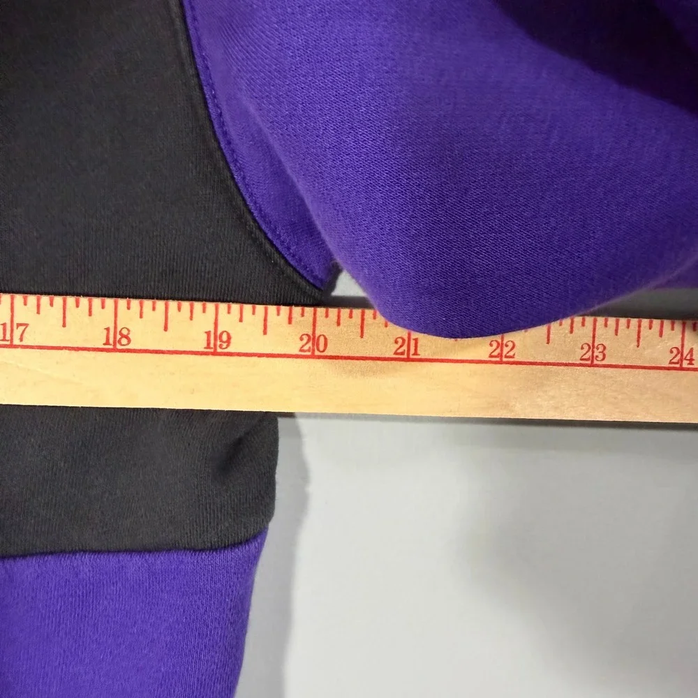 Jordan Air Mens Hoodie Purple Black Colorblock Jumpman Fleece Pullover Small